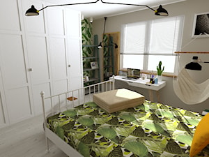 Średni szary pokój dziecka dla nastolatka dla chłopca - zdjęcie od eMKa Plan - Projektowanie Wnętrz