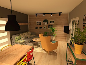 Salon z kuchnią - zdjęcie od eMKa Plan - Projektowanie Wnętrz