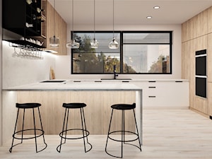 Kuchnia | beż, drewno, terrazo - zdjęcie od Rzutem na kartkę