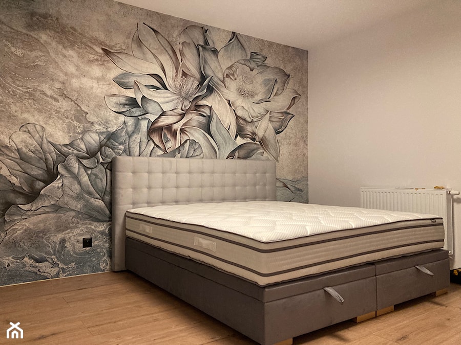 Szare łóżko Kontynentalne Za materacem Hilding Modern - zdjęcie od Sypialnie Roxa
