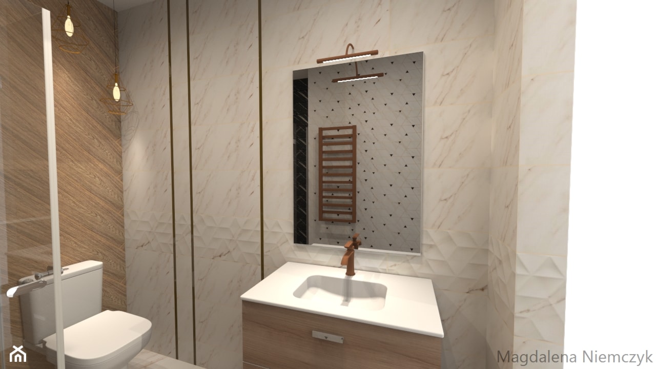 Łazienka glazura CARILLA - Mała bez okna z lustrem z marmurową podłogą łazienka, styl tradycyjny - zdjęcie od Leroy Merlin Krosno - Homebook