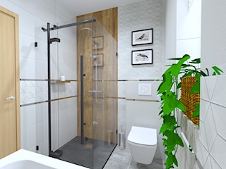 Mała jasna łazienka z prysznicem