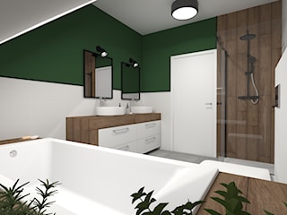 łazienka biel - drewno