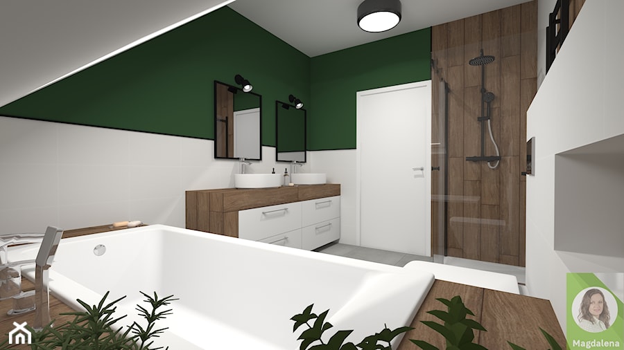 łazienka biel - drewno - Łazienka, styl nowoczesny - zdjęcie od Leroy Merlin Krosno