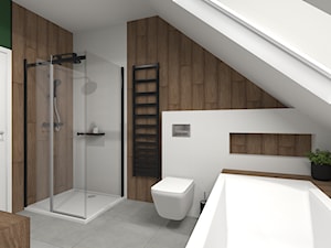 łazienka biel - drewno - Łazienka, styl nowoczesny - zdjęcie od Leroy Merlin Krosno