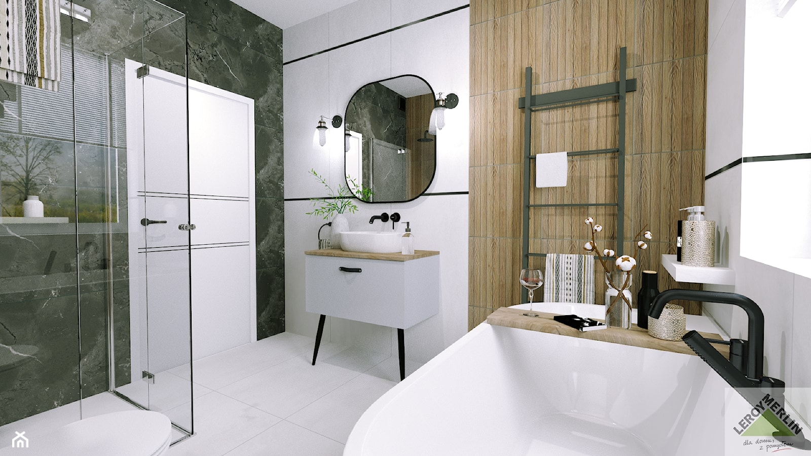Łazienka z wanną i prysznicem - zdjęcie od Leroy Merlin Krosno - Homebook