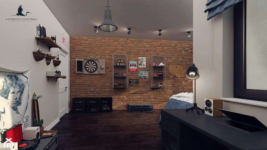 Pokój nastolatka w stylu loftowym - zdjęcie od Katarzyna Czaplińska Interior Design