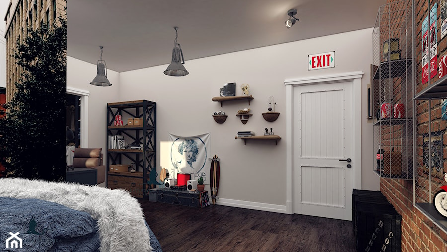 Pokój nastolatka w stylu loftowym - zdjęcie od Katarzyna Czaplińska Interior Design