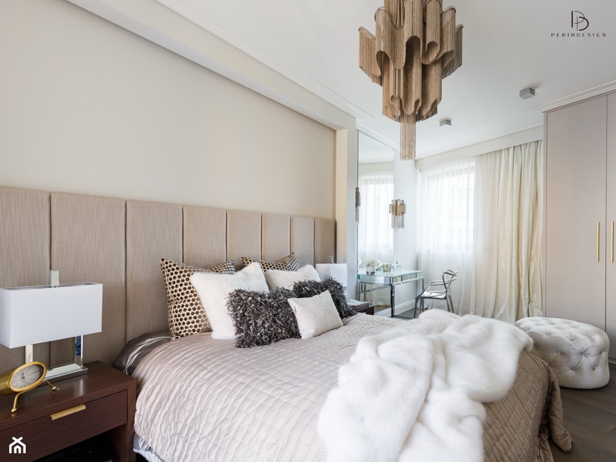 Apartament w stylu NEW YORK - Średnia biała sypialnia, styl nowoczesny - zdjęcie od PERIHDESIGN - Homebook