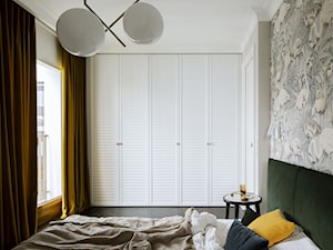 Kolorowe mieszkanie o pow. 100 m2 - Mała szara sypialnia, styl nowoczesny - zdjęcie od Archistory