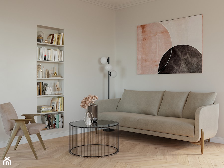 Kraków / Nowa Huta - Salon, styl minimalistyczny - zdjęcie od na miarę mieszkania