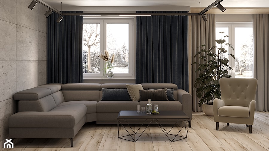Dębica / dom jednorodzinny - Salon, styl nowoczesny - zdjęcie od na miarę mieszkania