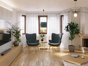 Jachówka II / dom jednorodzinny - Salon, styl nowoczesny - zdjęcie od na miarę mieszkania