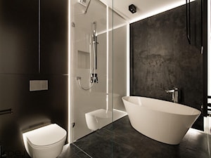 Industrialne inspiracje - Mała bez okna z punktowym oświetleniem łazienka, styl industrialny - zdjęcie od Monika Hardej Architekt