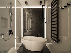 Industrialne inspiracje - Mała bez okna z punktowym oświetleniem łazienka, styl industrialny - zdjęcie od Monika Hardej Architekt
