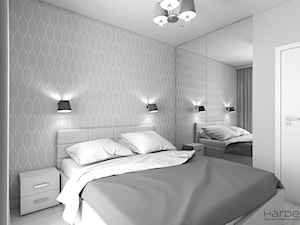 Niewielkie mieszkanie w minimalistycznym stylu - Mała szara sypialnia, styl tradycyjny - zdjęcie od Monika Hardej Architekt