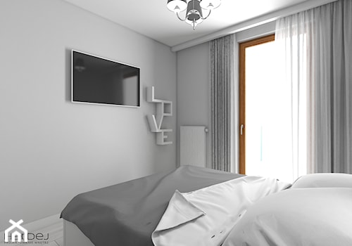 Niewielkie mieszkanie w minimalistycznym stylu - Mała szara sypialnia, styl minimalistyczny - zdjęcie od Monika Hardej Architekt