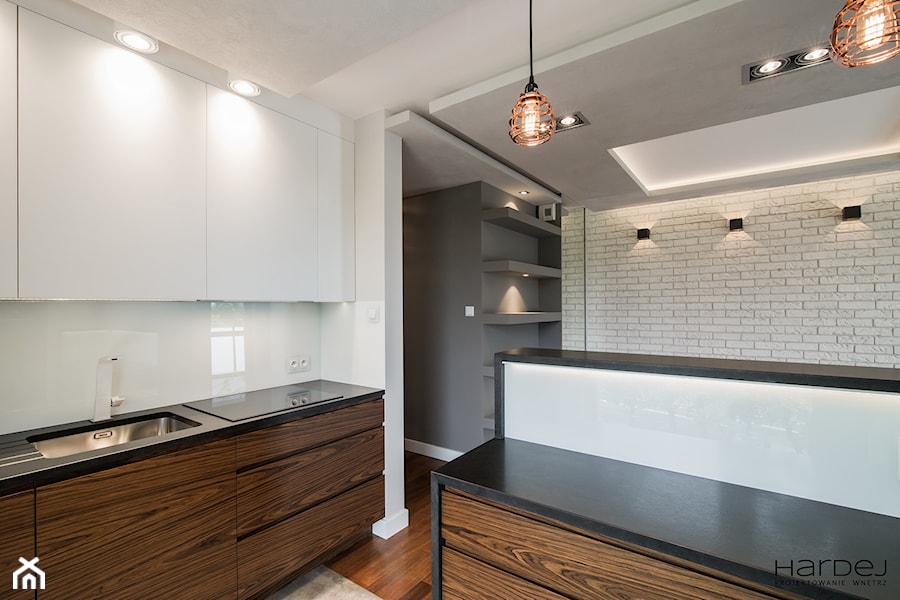 60-metrowe mieszkanie z akcentami loftu - Kuchnia, styl minimalistyczny - zdjęcie od Monika Hardej Architekt