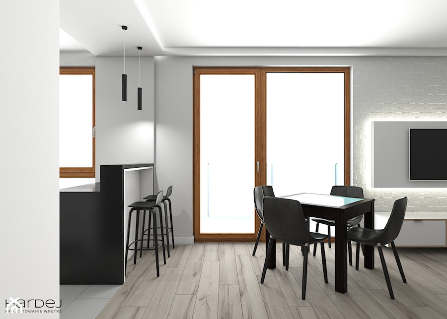 Niewielkie mieszkanie w minimalistycznym stylu - Jadalnia, styl minimalistyczny - zdjęcie od Monika Hardej Architekt