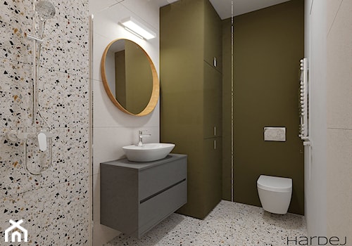 Niewielka łazienka w połączeniu lastriko lastrico i zieleni - zdjęcie od Monika Hardej Architekt