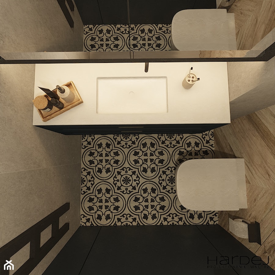 Dom w stylu nowoczesnym z elementami loft - Łazienka, styl nowoczesny - zdjęcie od Monika Hardej Architekt
