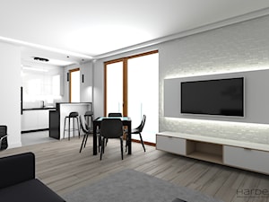 Niewielkie mieszkanie w minimalistycznym stylu - Salon, styl minimalistyczny - zdjęcie od Monika Hardej Architekt
