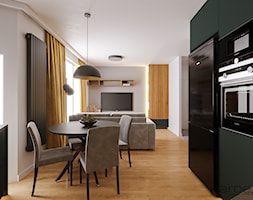 Mieszkanie z akcentami w kolorze butelkowej zieleni - Jadalnia, styl nowoczesny - zdjęcie od Monika Hardej Architekt - Homebook