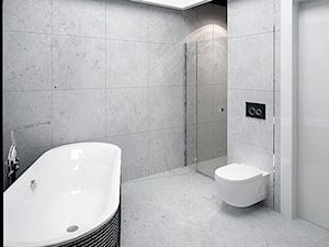 Czarno-szaro-brązowa łazienka - Średnia bez okna z punktowym oświetleniem łazienka, styl nowoczesn ... - zdjęcie od Monika Hardej Architekt