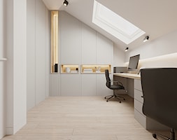 Domowy gabinet na poddaszu na 2 stanowiska pracy - zdjęcie od Monika Hardej Architekt - Homebook