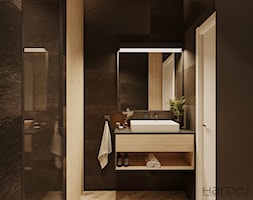 Dom w stylu nowoczesnym z elementami loft - Średnia bez okna z lustrem z punktowym oświetleniem łazi ... - zdjęcie od Monika Hardej Architekt - Homebook