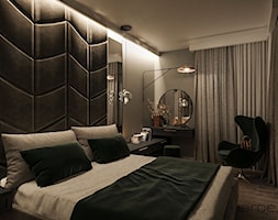 Dom w stylu nowoczesnym z elementami loft - Mała szara z biurkiem sypialnia, styl nowoczesny - zdjęcie od Monika Hardej Architekt - Homebook