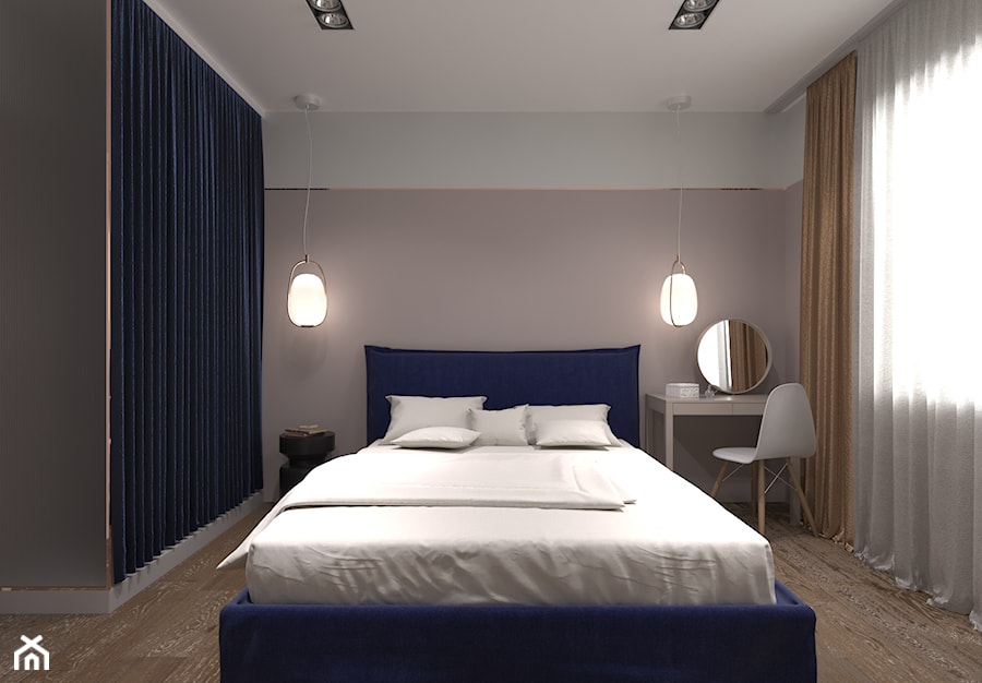 SPB - Średnia szara sypialnia, styl nowoczesny - zdjęcie od yasyasemenets