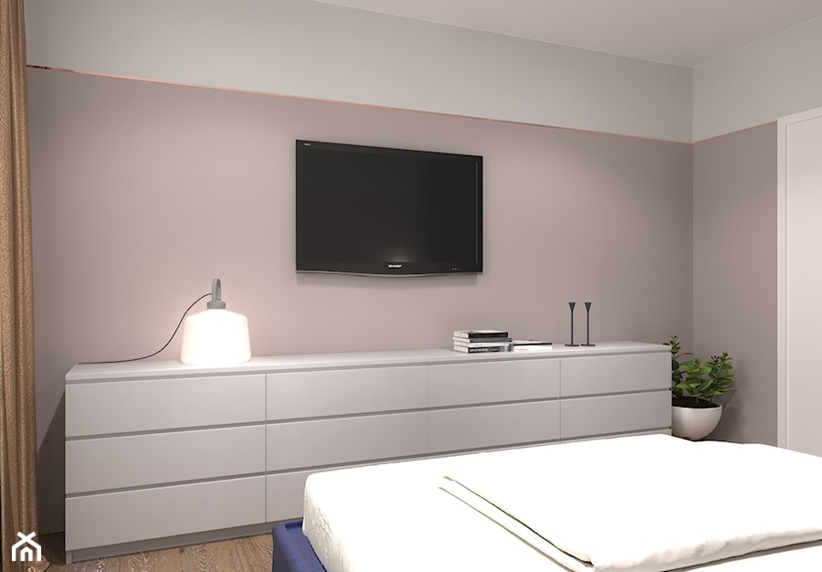 SPB - Średnia biała szara sypialnia, styl nowoczesny - zdjęcie od yasyasemenets