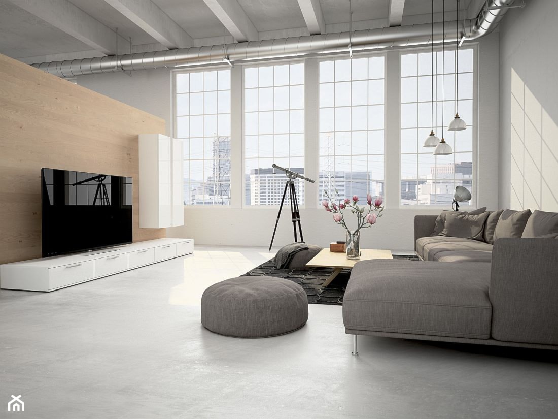 Styl Minimalistyczny - Duży szary salon, styl minimalistyczny - zdjęcie od ITALSENSO - Homebook