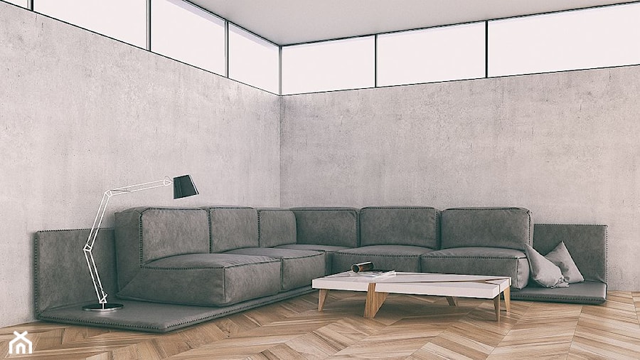 Styl Minimalistyczny - Średni szary salon, styl minimalistyczny - zdjęcie od ITALSENSO