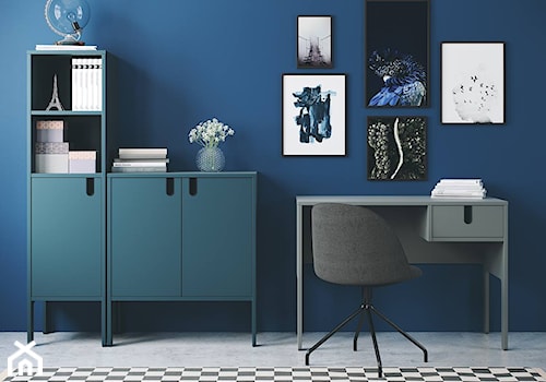 Małe niebieskie biuro, styl nowoczesny - zdjęcie od wonder.pl