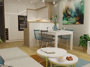 Projekt pokoju dziennego z kuchnią 25m2 - Salon - zdjęcie od Dekoreveli