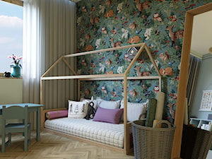 Apartament w turkusach - Średni szary pokój dziecka dla dziecka dla dziewczynki, styl tradycyjny - zdjęcie od MOM_Project
