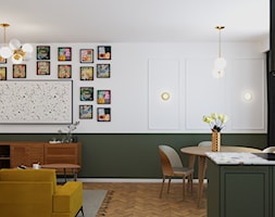 Projekt domu pod Warszawą z elementami lastryko - Salon, styl nowoczesny - zdjęcie od Echaust Design - Studio Projektowania Wnętrz - Homebook