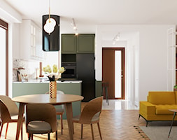 Projekt domu pod Warszawą z elementami lastryko - Jadalnia, styl nowoczesny - zdjęcie od Echaust Design - Studio Projektowania Wnętrz - Homebook