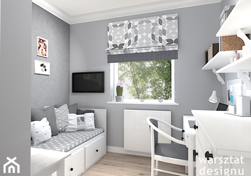 Pokój nastolatki - Średni szary pokój dziecka dla nastolatka dla chłopca, styl tradycyjny - zdjęcie od Warsztat Designu