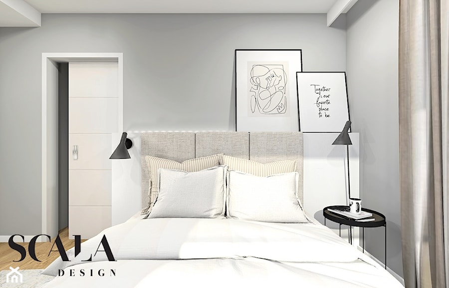 Sypialnia w bieli - Salon, styl skandynawski - zdjęcie od SCALA DESIGN