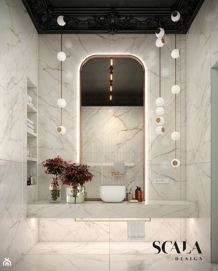 ŁAZIENKA W MARMURACH - Salon, styl skandynawski - zdjęcie od SCALA DESIGN