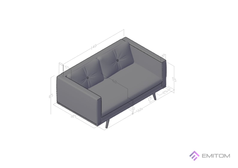 Kolekcja Elite Wood, sofa dwuosobowa - zdjęcie od Emitom_ Meble tapicerowane - Homebook