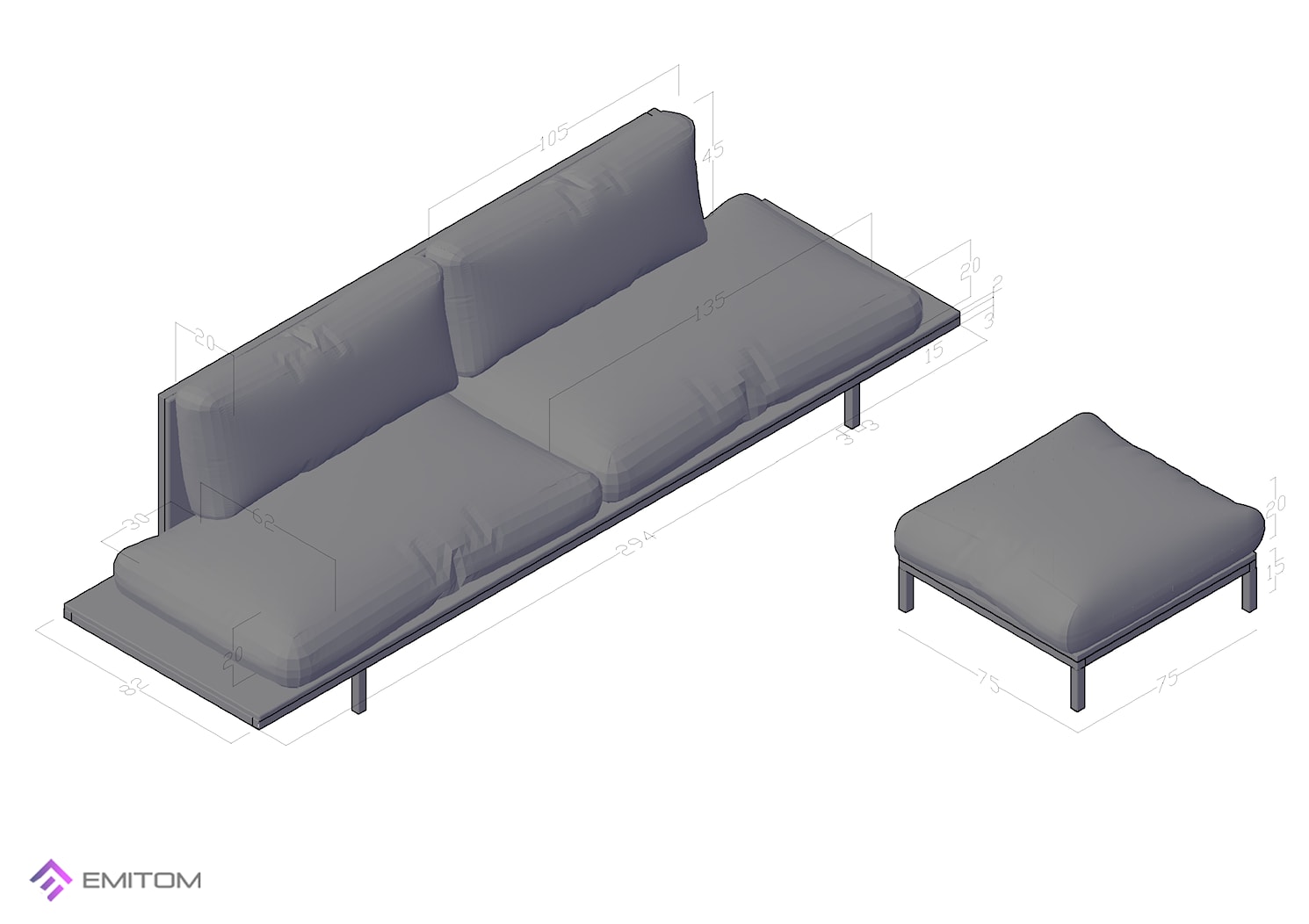 Kolekcja Smart Premium, sofa trzyosobowa - zdjęcie od Emitom_ Meble tapicerowane - Homebook