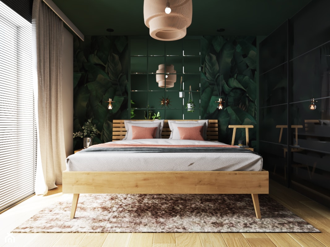 Sypialnia tropikalna - drewniane łóżko - zdjęcie od D. Ko Wnętrza - Homebook
