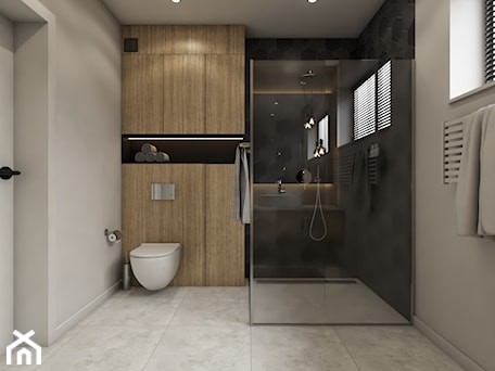 Aranżacje wnętrz - Łazienka: Projekt łazienki z heksagonami - widok 1 - D. Ko Wnętrza . Przeglądaj, dodawaj i zapisuj najlepsze zdjęcia, pomysły i inspiracje designerskie. W bazie mamy już prawie milion fotografii!
