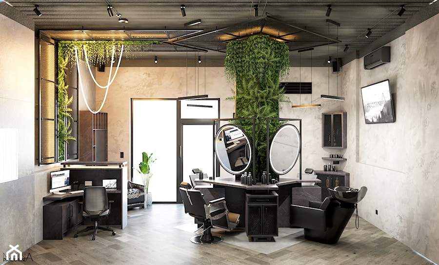 Charlie - studio barberskie w Katowicach - Wnętrza publiczne, styl industrialny - zdjęcie od MocnaPracownia