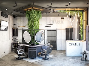 Charlie - studio barberskie w Katowicach - Wnętrza publiczne, styl industrialny - zdjęcie od MocnaPracownia