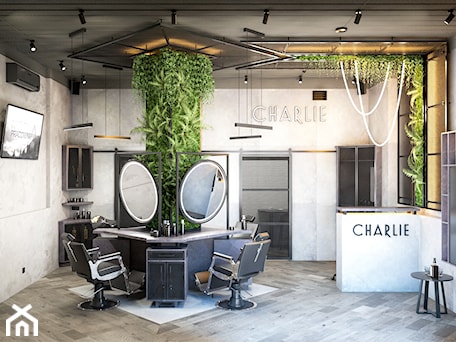 Aranżacje wnętrz - Wnętrza publiczne: Charlie - studio barberskie w Katowicach - Wnętrza publiczne, styl industrialny - MocnaPracownia. Przeglądaj, dodawaj i zapisuj najlepsze zdjęcia, pomysły i inspiracje designerskie. W bazie mamy już prawie milion fotografii!